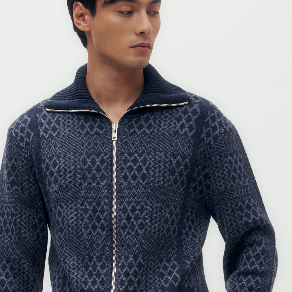 
                      
                        Geo Check Jacquard Cardigan
                      
                    