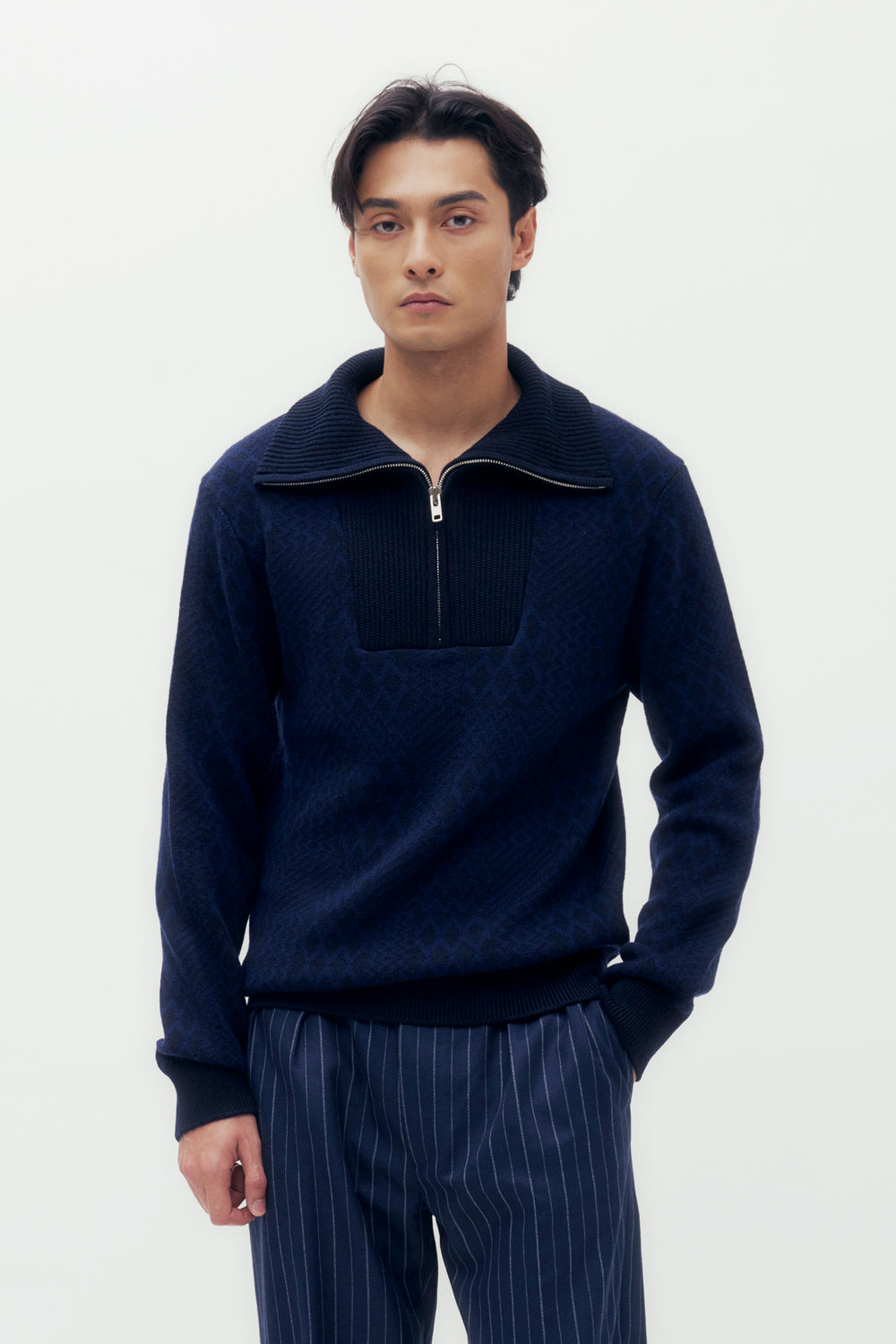 Geo Check Jacquard Sweater