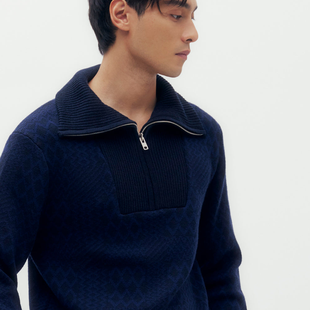 
                      
                        Geo Check Jacquard Sweater
                      
                    