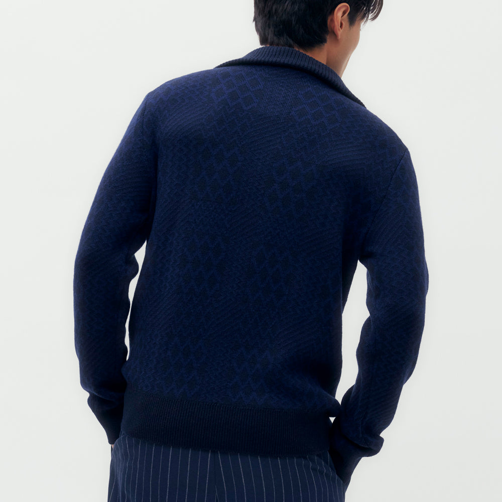 Geo Check Jacquard Sweater