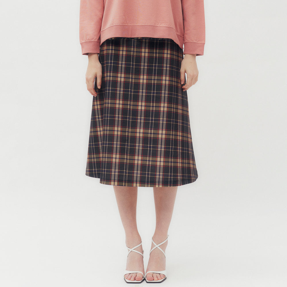 H&m plaid clearance midi skirt