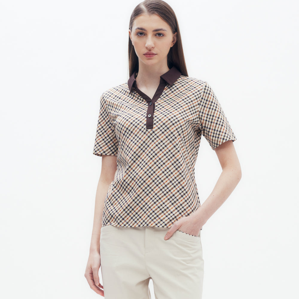 Bias Check V-neck Polo Shirt DAKS Hong Kong