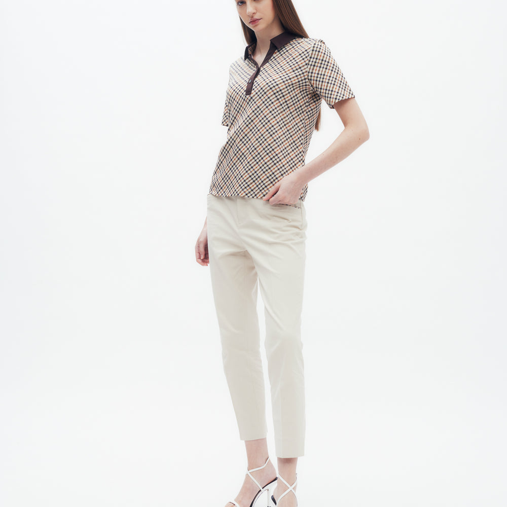 Bias Check V-neck Polo Shirt DAKS Hong Kong