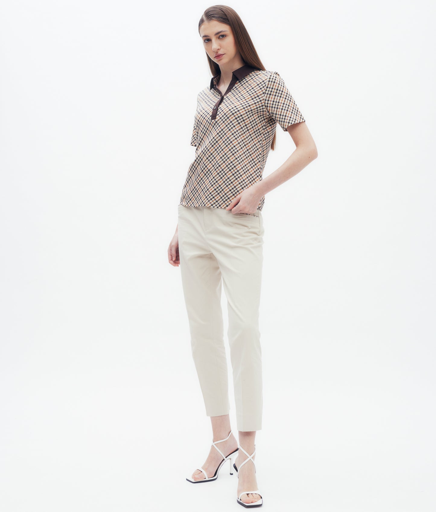 Bias Check V-neck Polo Shirt DAKS Hong Kong