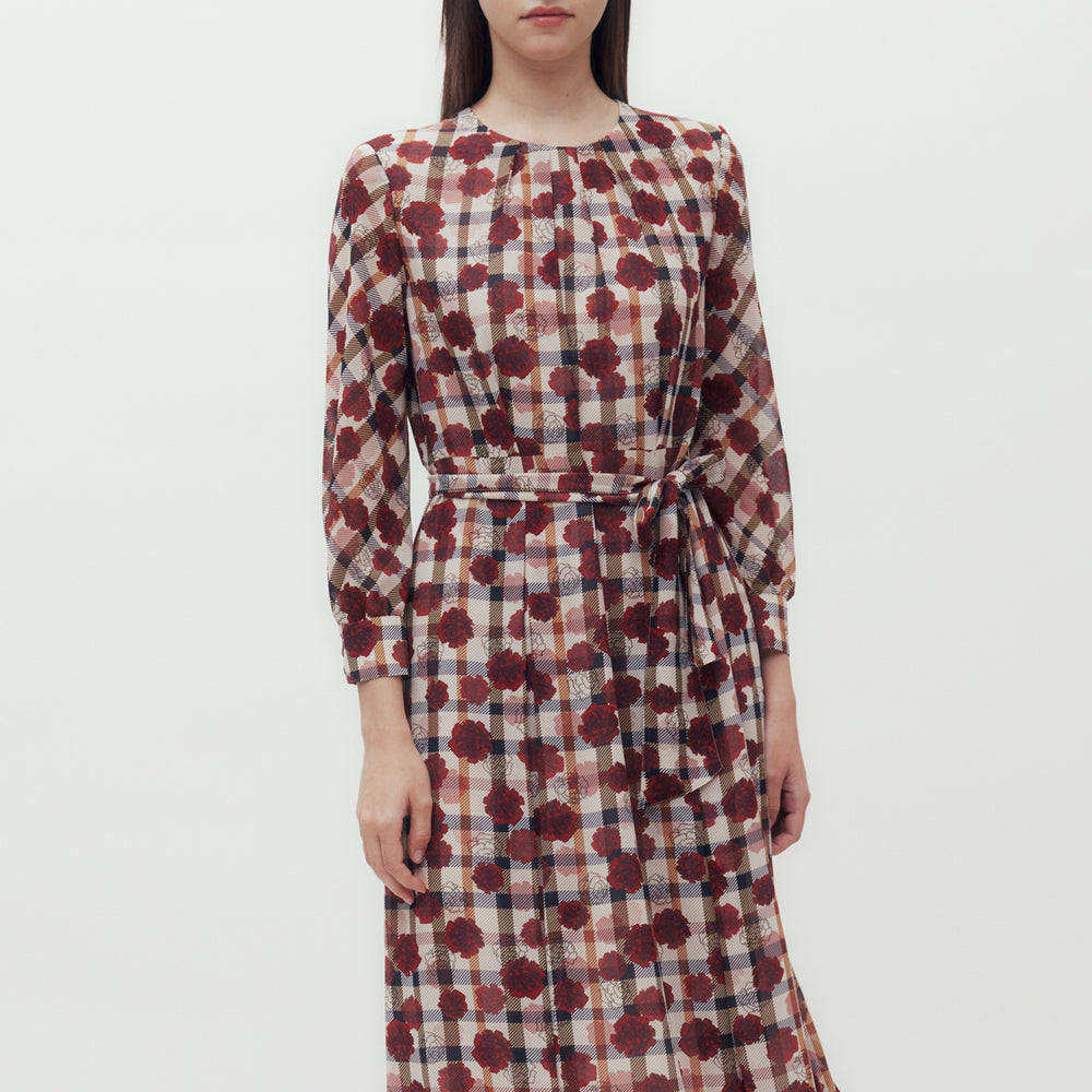 Carnation Check Belt Dress