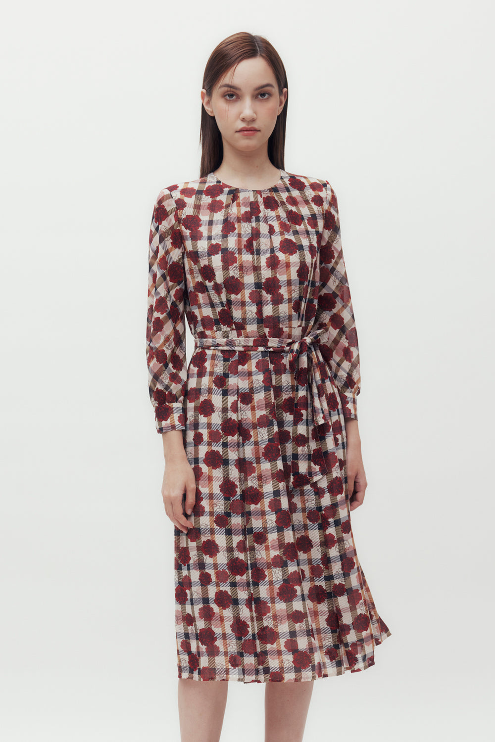 Carnation Check Belt Dress