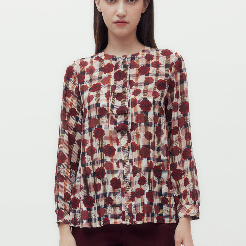 Carnation Check Blouse