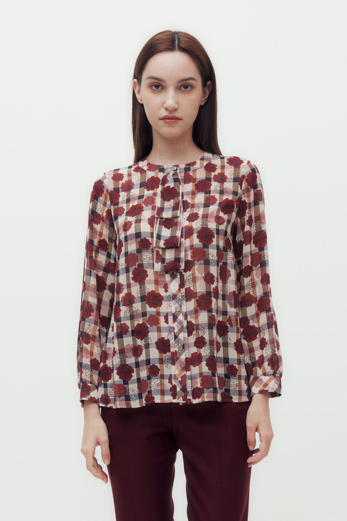 Carnation Check Blouse