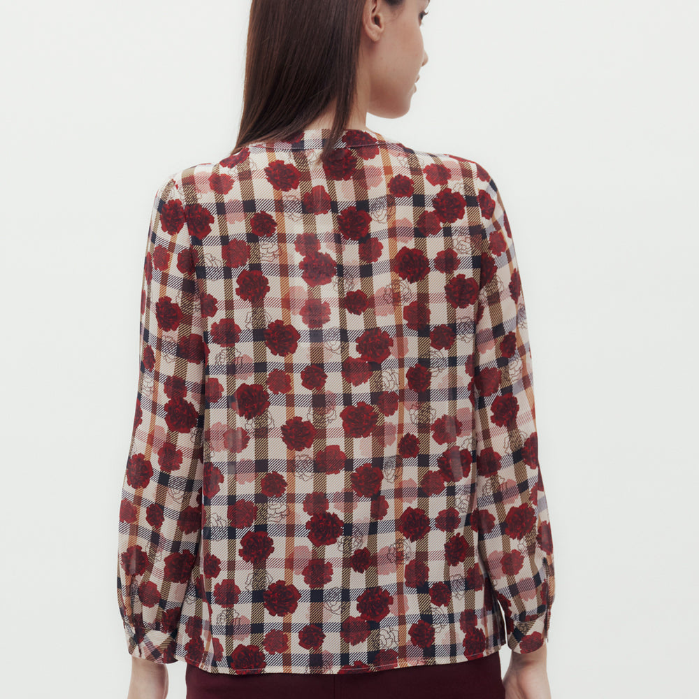 Carnation Check Blouse