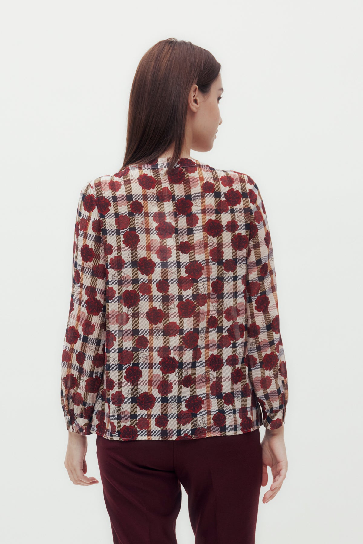 Carnation Check Blouse