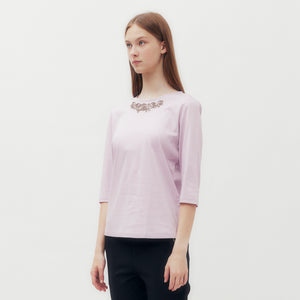 Floral Embroidery Mid Sleeve T-Shirt DAKS Hong Kong