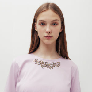 Floral Embroidery Mid Sleeve T-Shirt DAKS Hong Kong