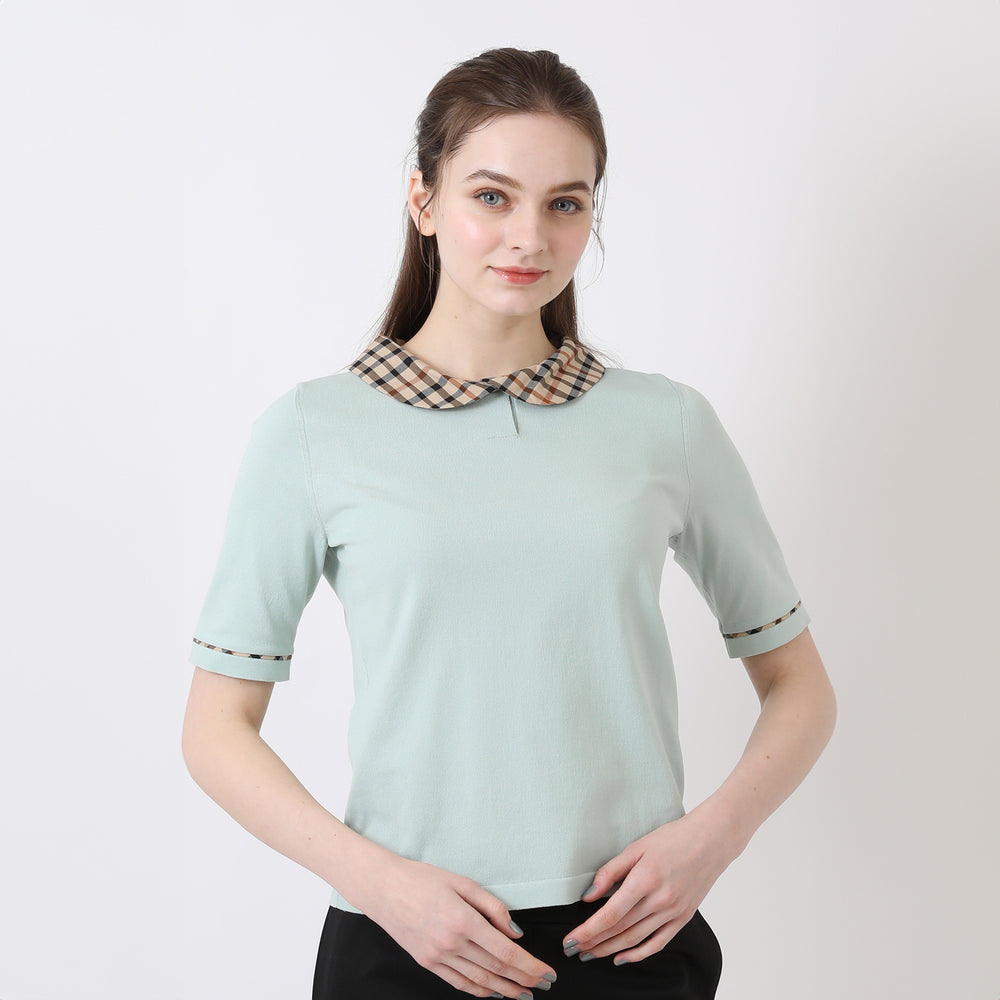 
                      
                        Check Collar Knit Polo Shirt DK L
                      
                    