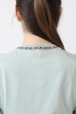 Check Line V-neck Knit Sweater DK L