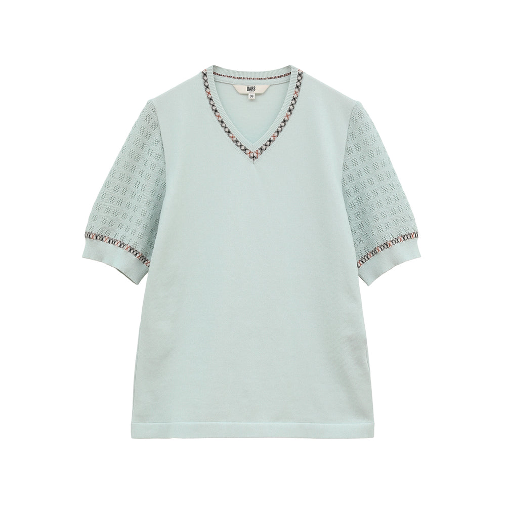 
                      
                        Check Line V-neck Knit Sweater DK L
                      
                    