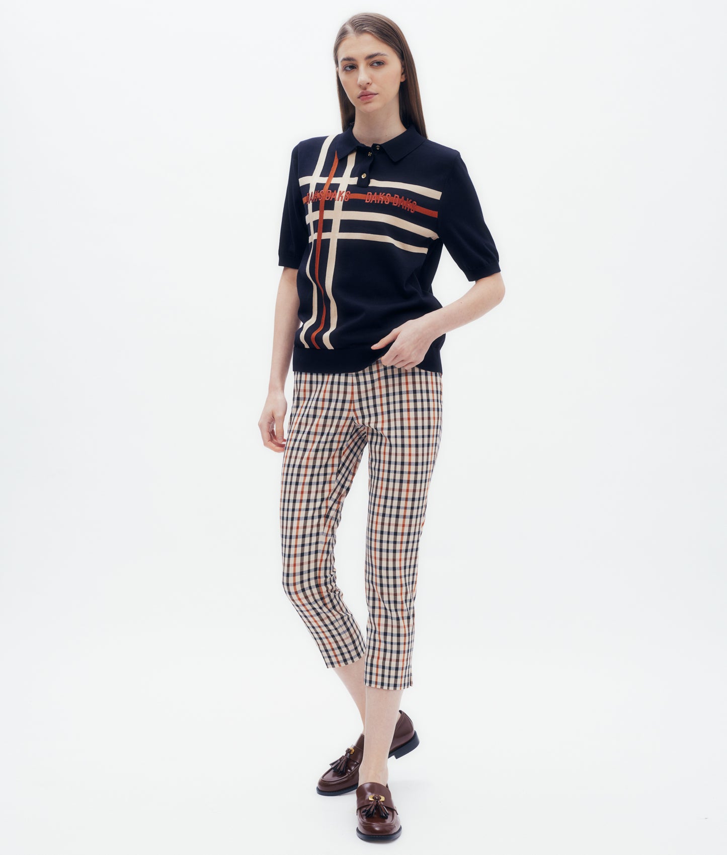 Line Intarsia Knit Polo DAKS Hong Kong