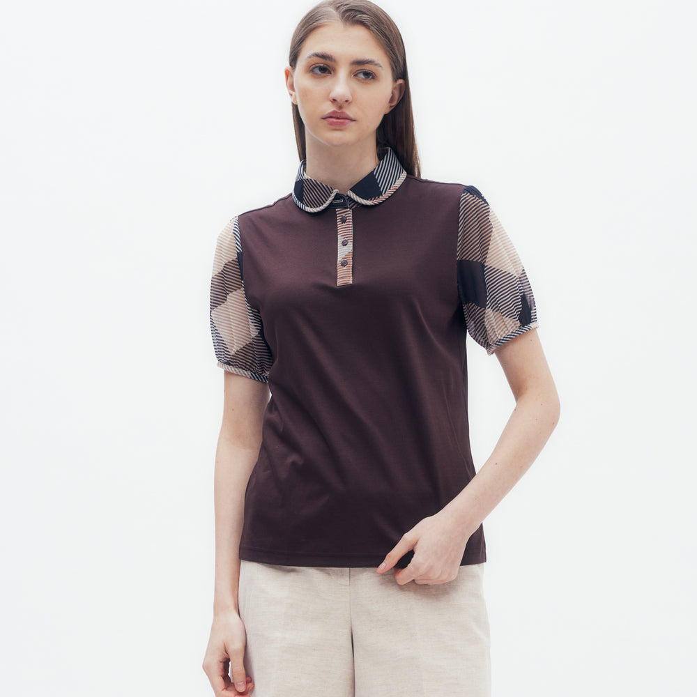 
                      
                        Check Sheer Sleeve Polo Shirt DAKS Hong Kong
                      
                    