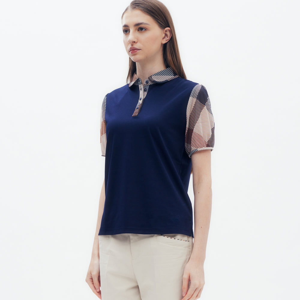 
                      
                        Check Sheer Sleeve Polo Shirt DAKS Hong Kong
                      
                    