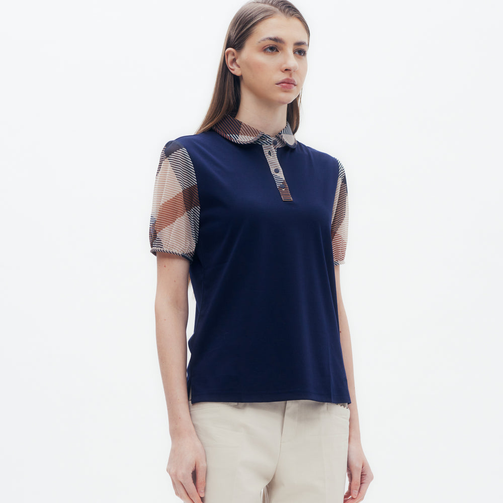 
                      
                        Check Sheer Sleeve Polo Shirt DAKS Hong Kong
                      
                    