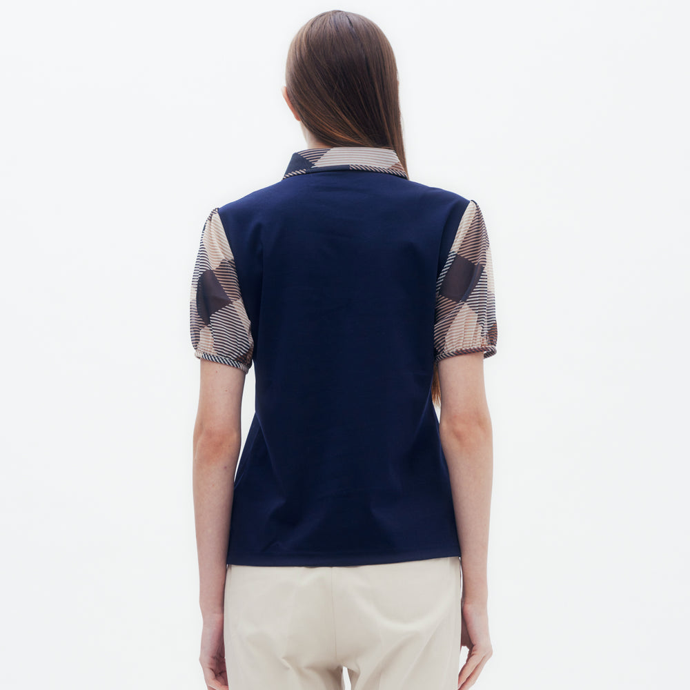 
                      
                        Check Sheer Sleeve Polo Shirt DAKS Hong Kong
                      
                    