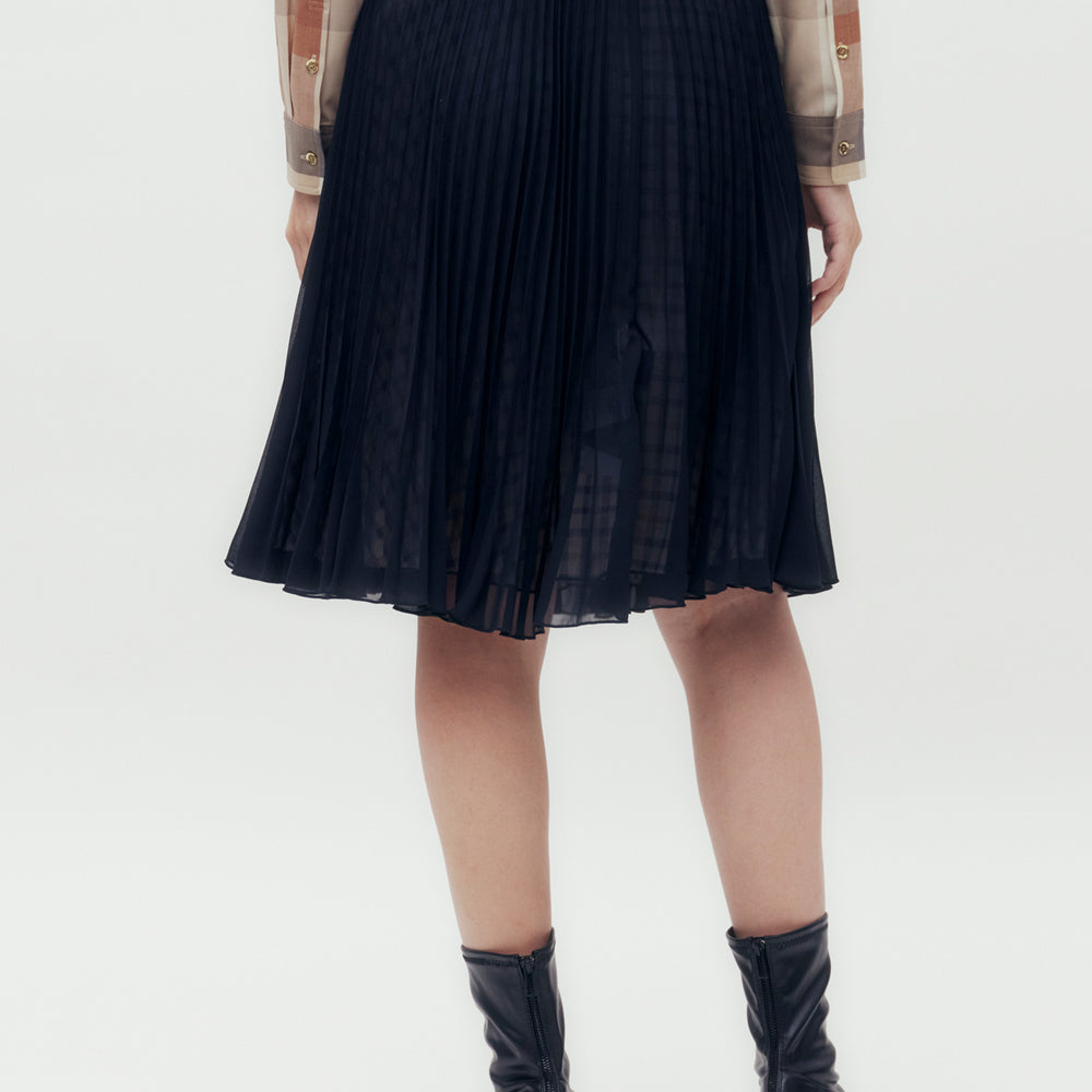 Reversible House Check Midi Skirt