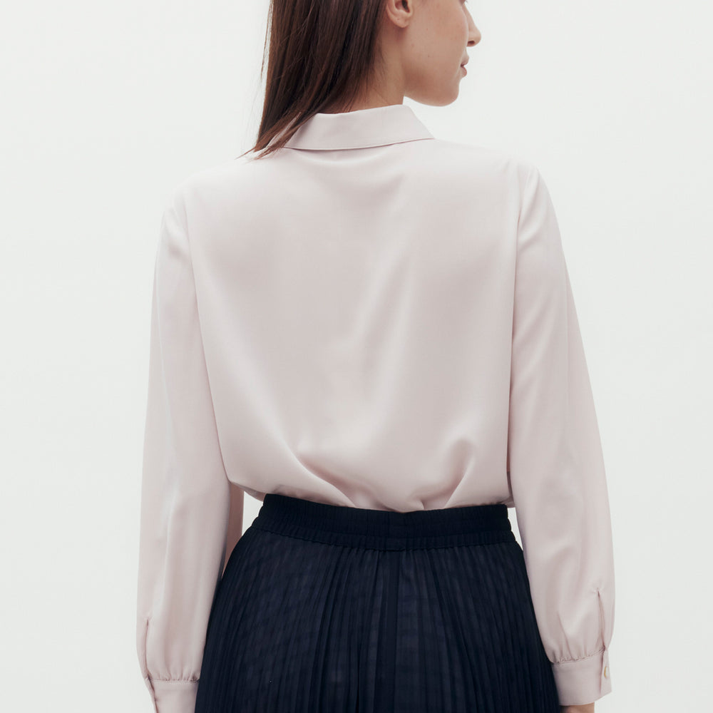 Pleats Ruffled Placket Blouse