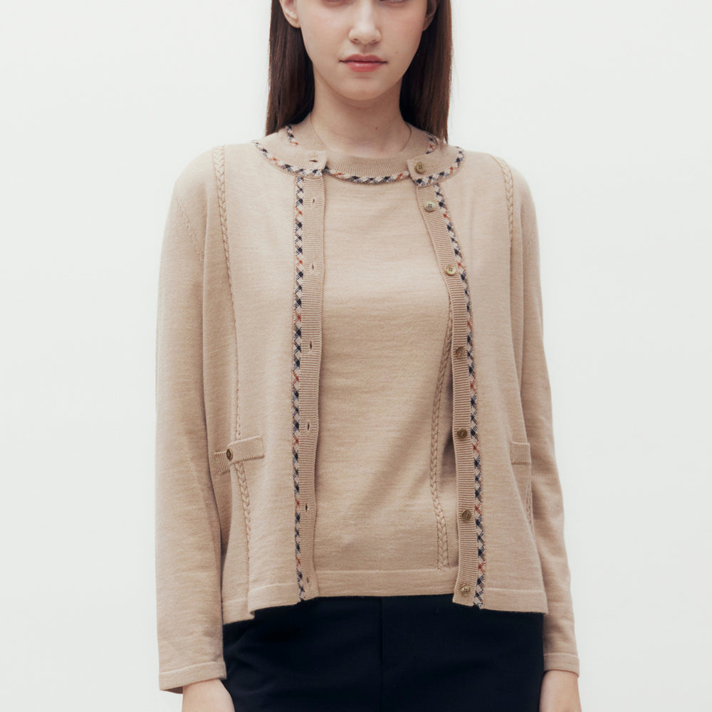 Cashmere Blended Wool Cardigan