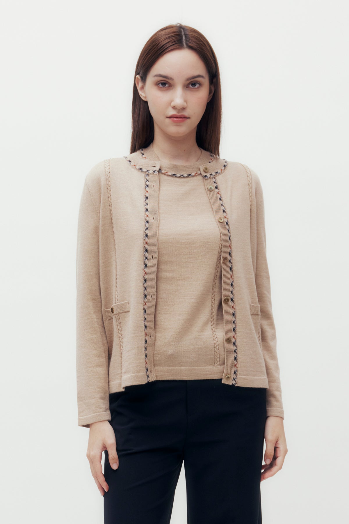 Cashmere Blended Wool Cardigan