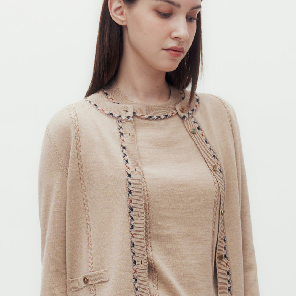 
                      
                        Cashmere Blended Wool Cardigan
                      
                    