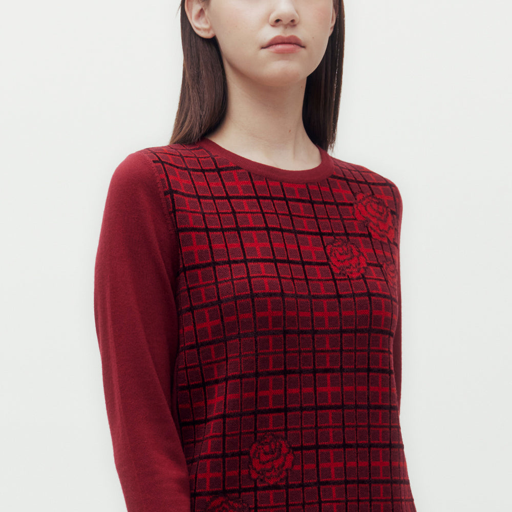 
                      
                        Carnation Check Sweater
                      
                    