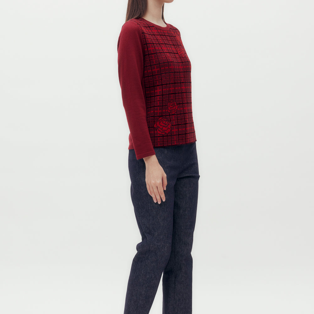 
                      
                        Carnation Check Sweater
                      
                    