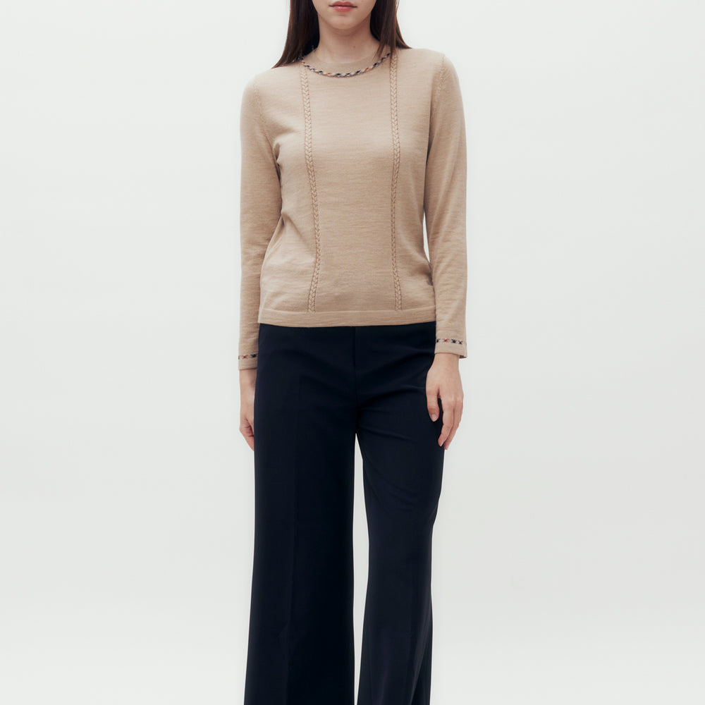 
                      
                        Cashmere Blended Wool Sweater
                      
                    