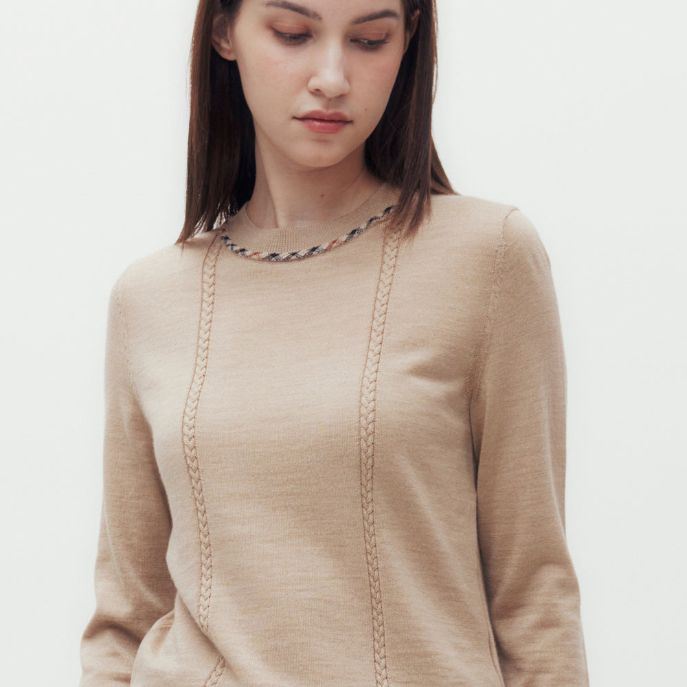 
                      
                        Cashmere Blended Wool Sweater
                      
                    