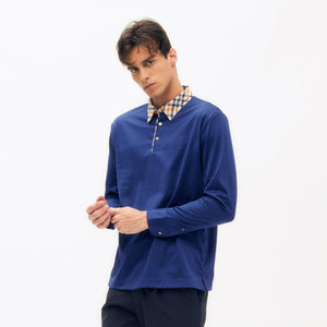 Seasonal Check Collar Polo Shirt DG M