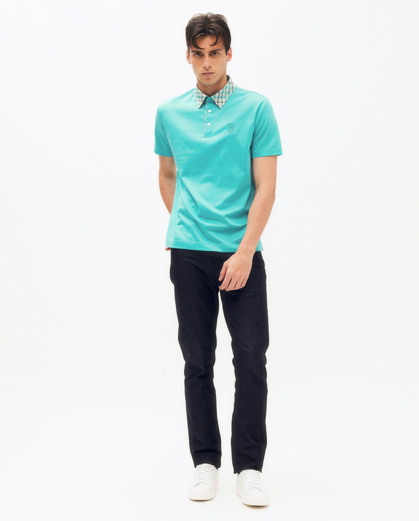 Seasonal Bias Check Collar Polo Shirt