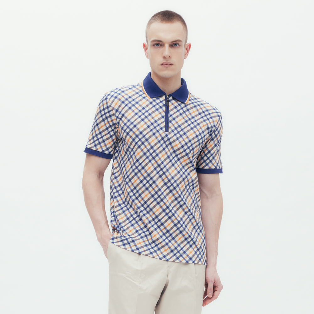 Bias Check Zip Polo Shirt DAKS Hong Kong