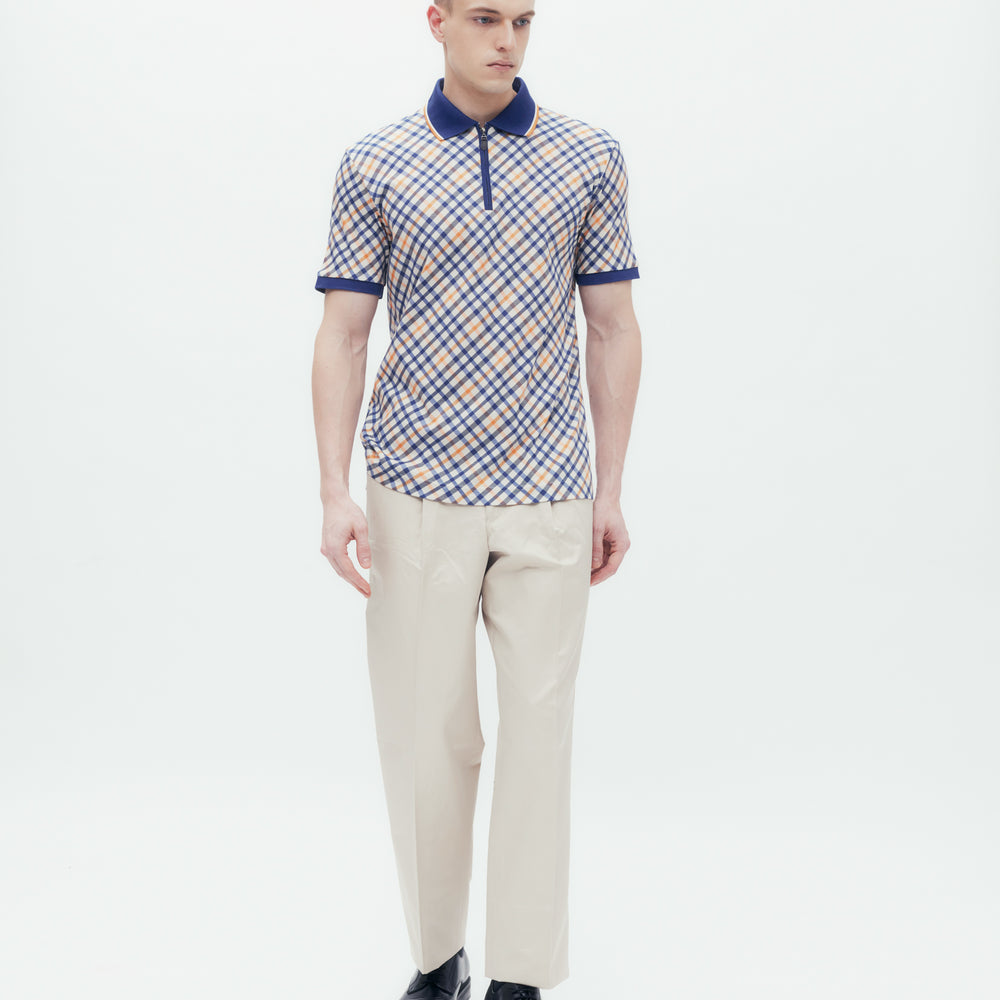 Bias Check Zip Polo Shirt DAKS Hong Kong