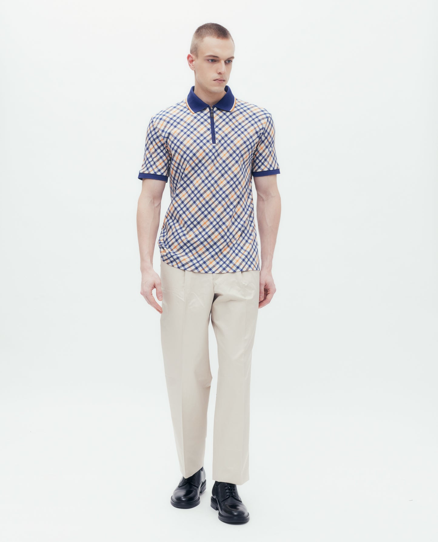 Bias Check Zip Polo Shirt DAKS Hong Kong