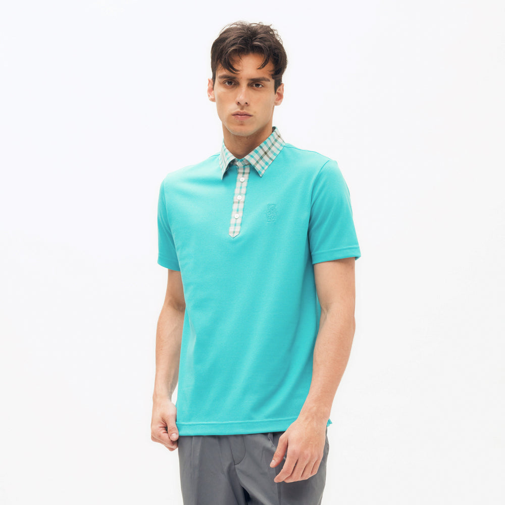 Seasonal Check Collar Polo Shirt DG M