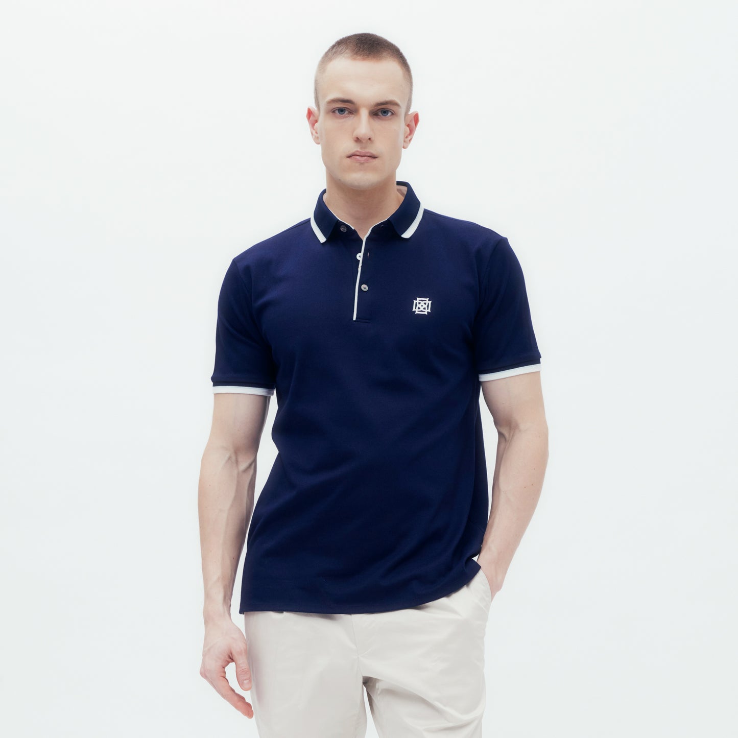 Interlocking DD Logo Bicolor Polo Shirt DAKS Hong Kong