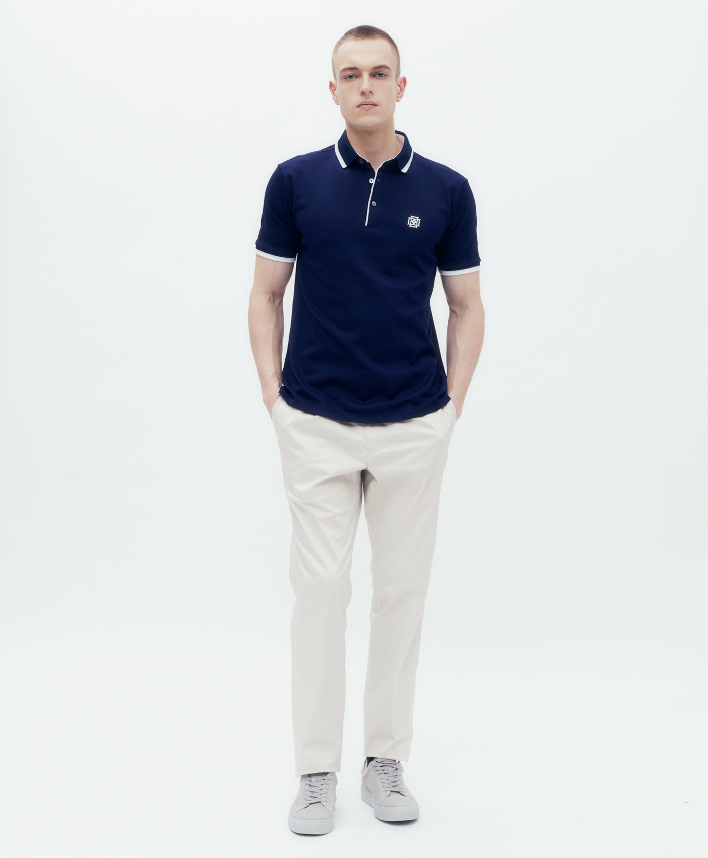 Interlocking DD Logo Bicolor Polo Shirt DAKS Hong Kong