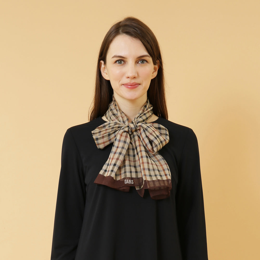 Checked Silk Scarf DAKS L