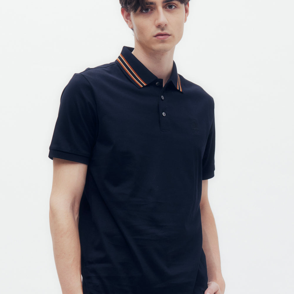 
                      
                        Stripe on Collar Polo Shirt
                      
                    