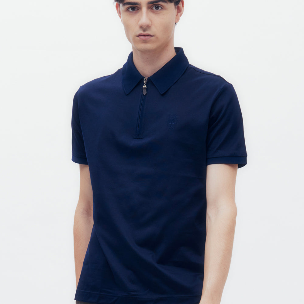 Coat of Arms Logo Zip Polo Shirt