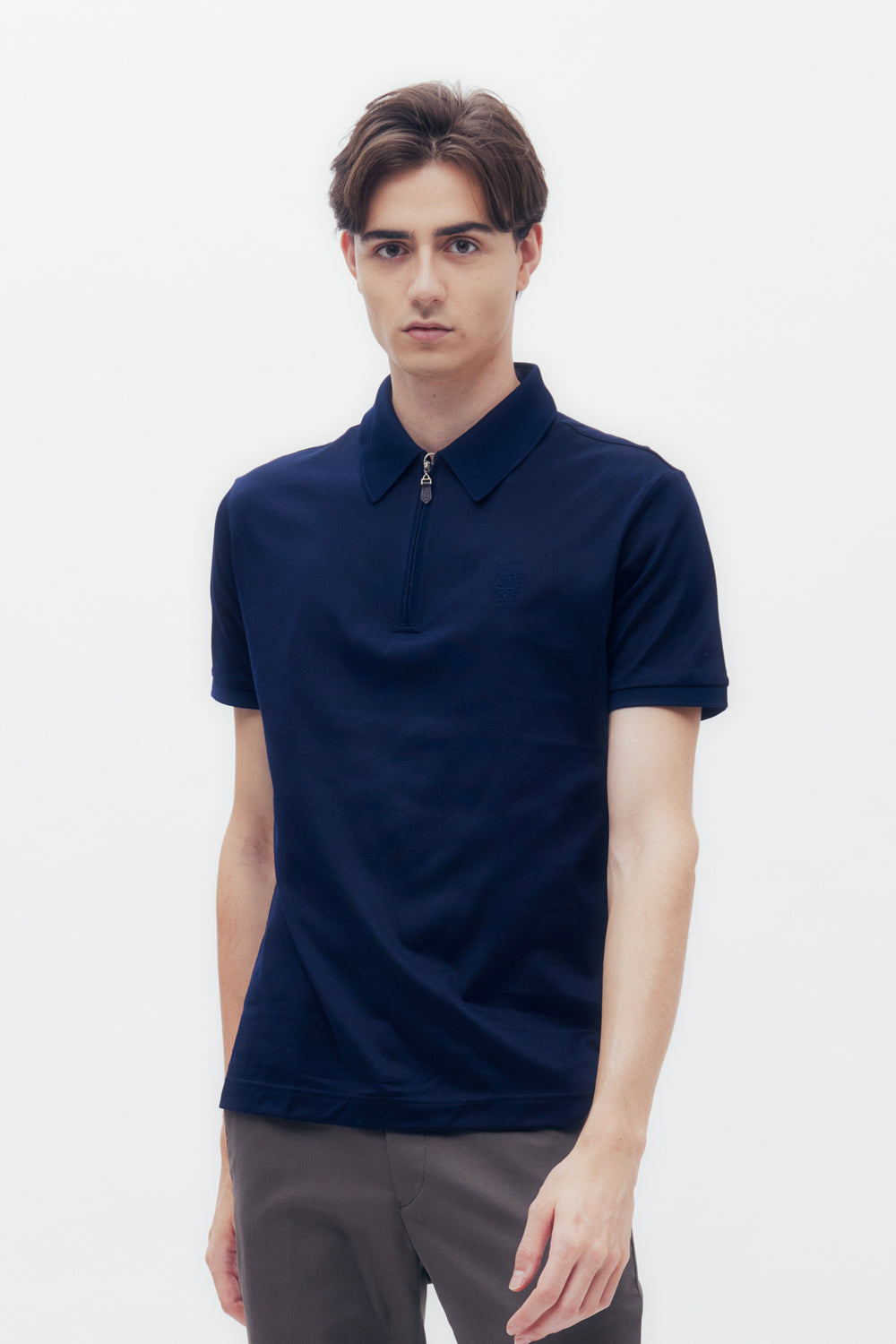 Coat of Arms Logo Zip Polo Shirt