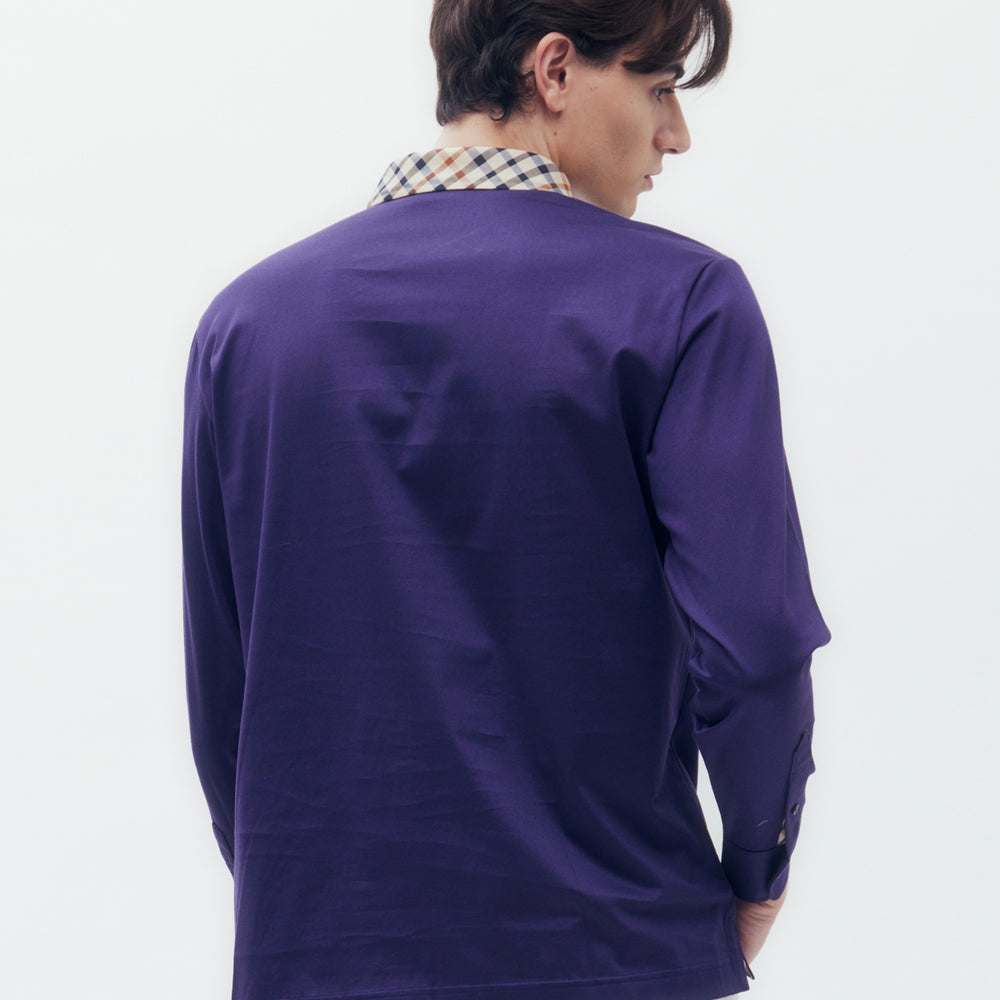 Bias Check Collar Polo Shirt