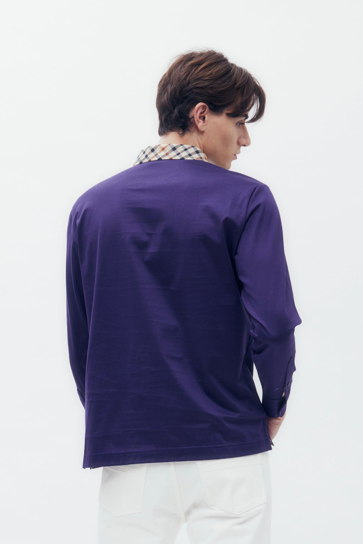 Bias Check Collar Polo Shirt