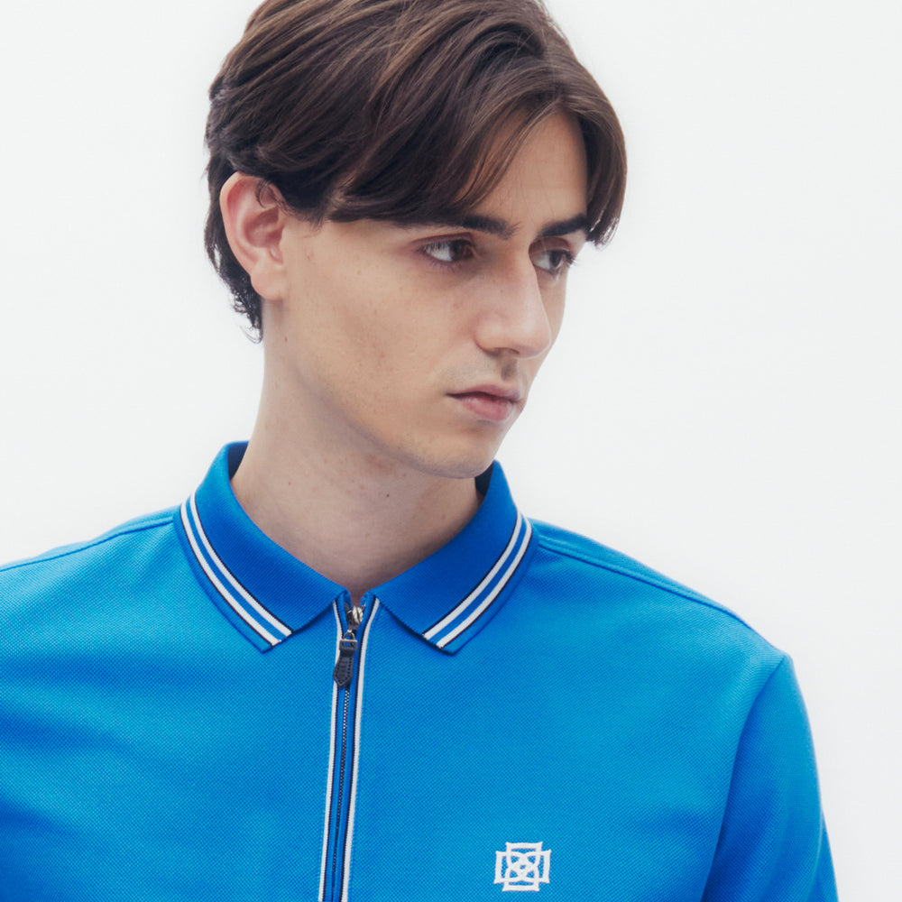 
                      
                        Interlocking DD Logo Zip Polo Shirt
                      
                    