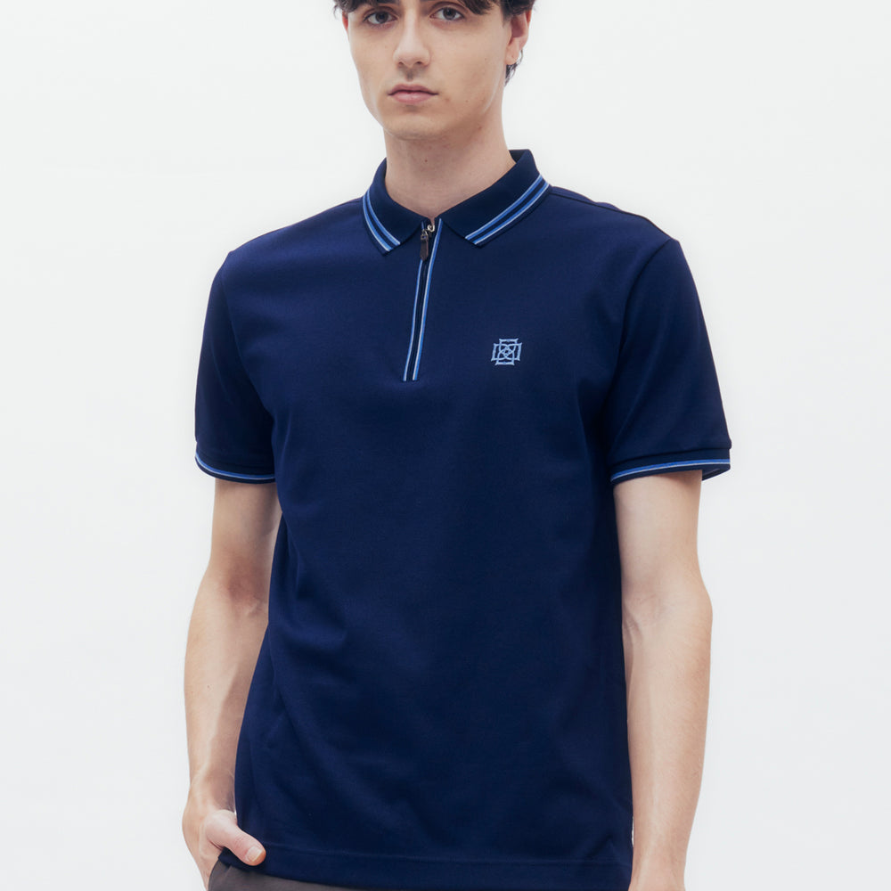 
                      
                        Interlocking DD Logo Zip Polo Shirt
                      
                    