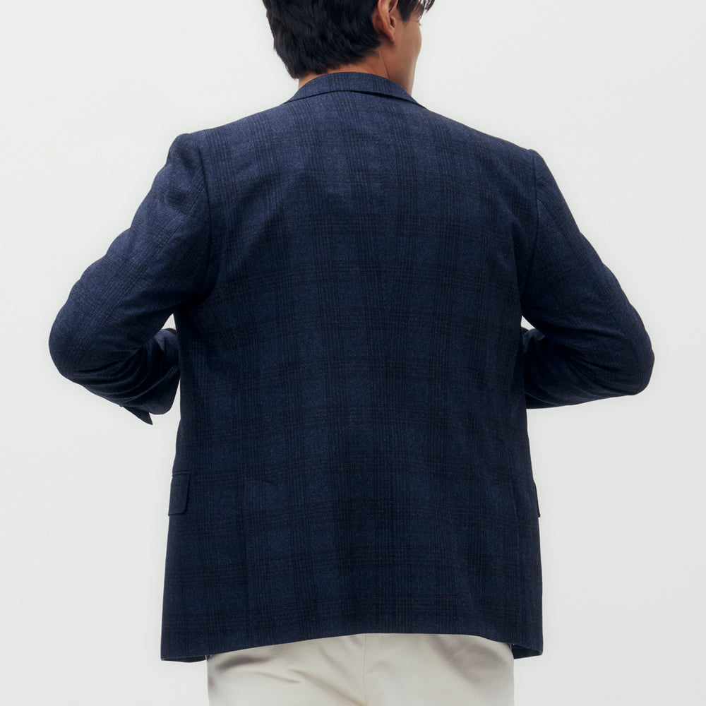 Glen Check Wool Blazer Jacket